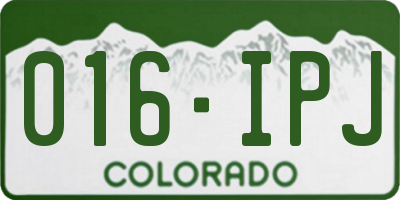 CO license plate 016IPJ
