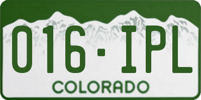 CO license plate 016IPL