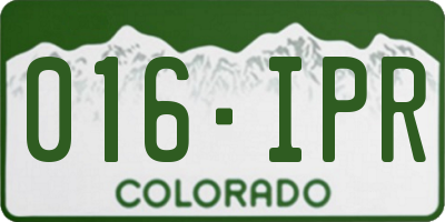CO license plate 016IPR