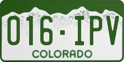 CO license plate 016IPV
