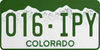 CO license plate 016IPY