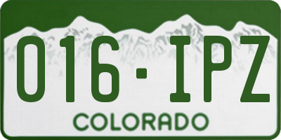 CO license plate 016IPZ
