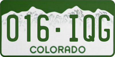 CO license plate 016IQG