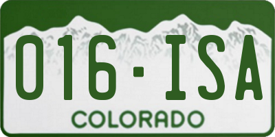 CO license plate 016ISA