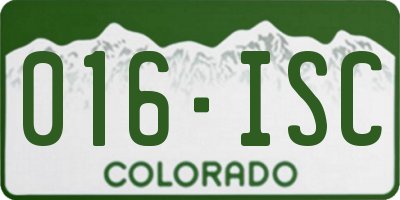 CO license plate 016ISC