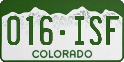 CO license plate 016ISF