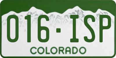 CO license plate 016ISP