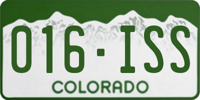CO license plate 016ISS