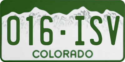CO license plate 016ISV