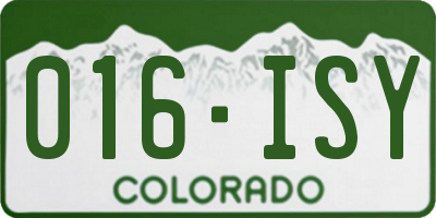 CO license plate 016ISY