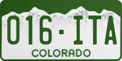 CO license plate 016ITA