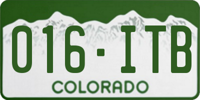 CO license plate 016ITB