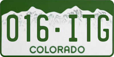 CO license plate 016ITG