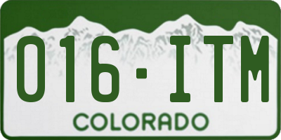 CO license plate 016ITM