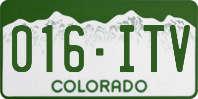 CO license plate 016ITV