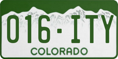 CO license plate 016ITY