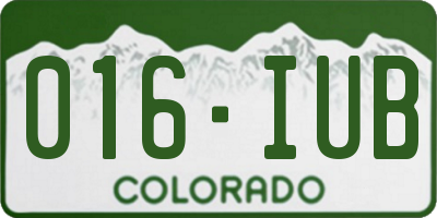 CO license plate 016IUB
