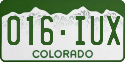 CO license plate 016IUX