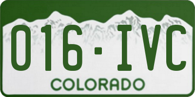 CO license plate 016IVC