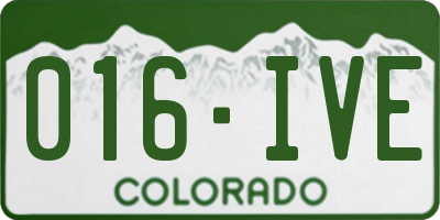 CO license plate 016IVE