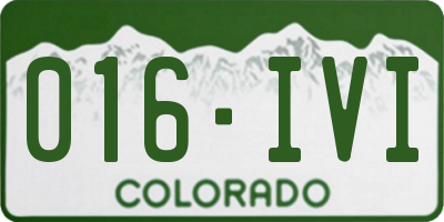 CO license plate 016IVI