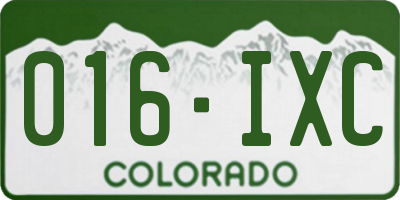 CO license plate 016IXC