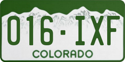 CO license plate 016IXF