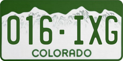 CO license plate 016IXG