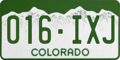 CO license plate 016IXJ