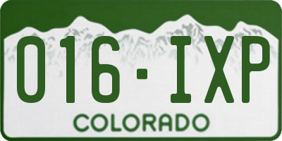 CO license plate 016IXP
