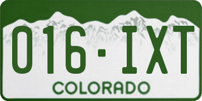 CO license plate 016IXT