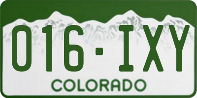 CO license plate 016IXY