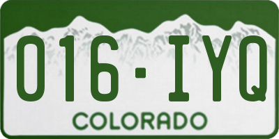 CO license plate 016IYQ
