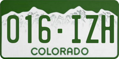 CO license plate 016IZH