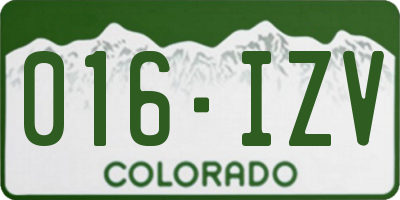 CO license plate 016IZV