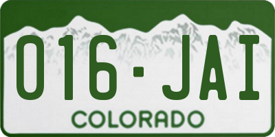 CO license plate 016JAI