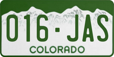 CO license plate 016JAS