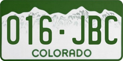 CO license plate 016JBC