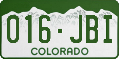 CO license plate 016JBI