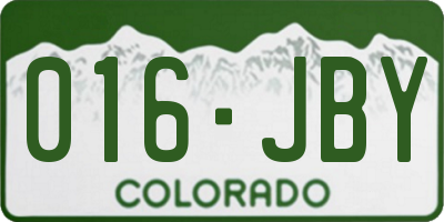 CO license plate 016JBY