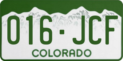 CO license plate 016JCF