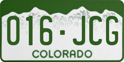 CO license plate 016JCG