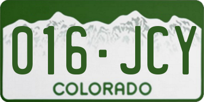 CO license plate 016JCY
