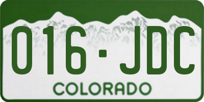 CO license plate 016JDC