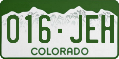 CO license plate 016JEH