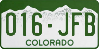 CO license plate 016JFB