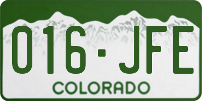 CO license plate 016JFE