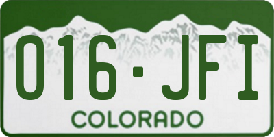 CO license plate 016JFI
