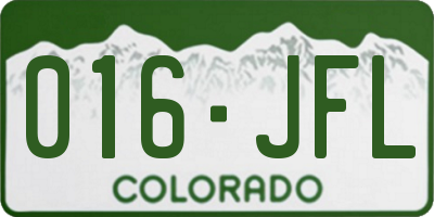 CO license plate 016JFL