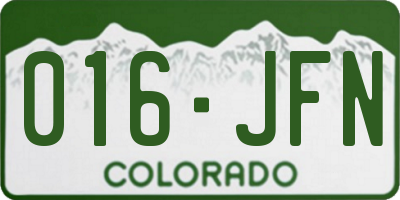 CO license plate 016JFN